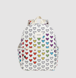 State Bags Recycled Polycanvas Kane Kids Travel Rainbow Hearts