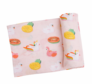 Angel Dear Floaties Swaddle Blanket Pink