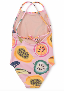 Tea Collection Cross Back One-Piece Swimsuit Tropical Fruit