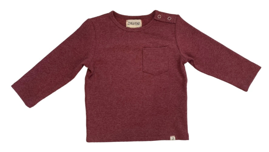 Me & Henry Burgundy Tee 100% Cotton Size 18-24m
