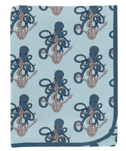 Kickee Pants Swaddling Blanket Spring Sky Octopus Anchor