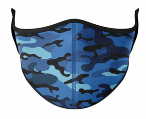 Top Trenz Blue Camoflauge Face Mask Size 3-7 Years