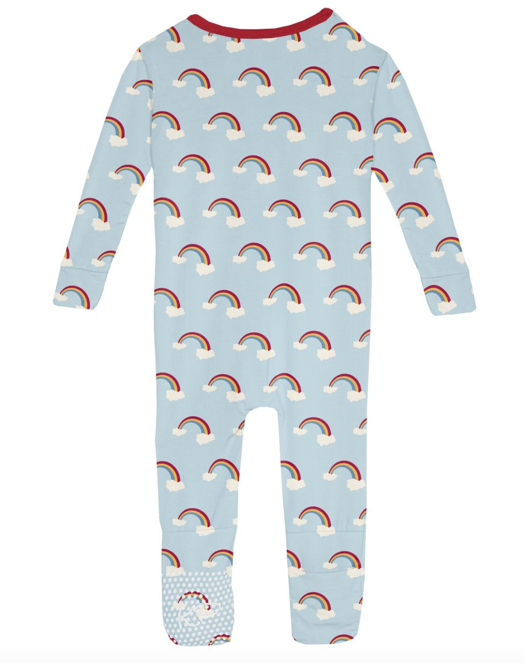 Kickee Pants Single Zipper Convertible Sleeper Spring Sky Rainbows