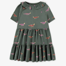 Load image into Gallery viewer, Souris Mini Green Dress With Fox Child Size 7 Years

