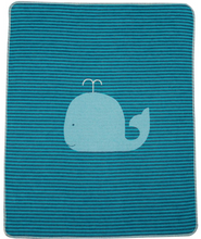 Load image into Gallery viewer, David Fussenegger Juwel Baby Blanket Whale Stripes Blue
