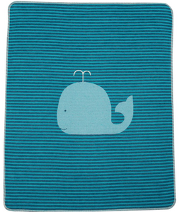 David Fussenegger Juwel Baby Blanket Whale Stripes Blue