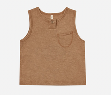 Load image into Gallery viewer, Rylee + Cru Jersey Button Tank Camel Size 3-6m
