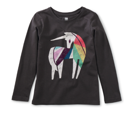 Tea Collection Rainbow Unicorn Graphic Tee Pepper