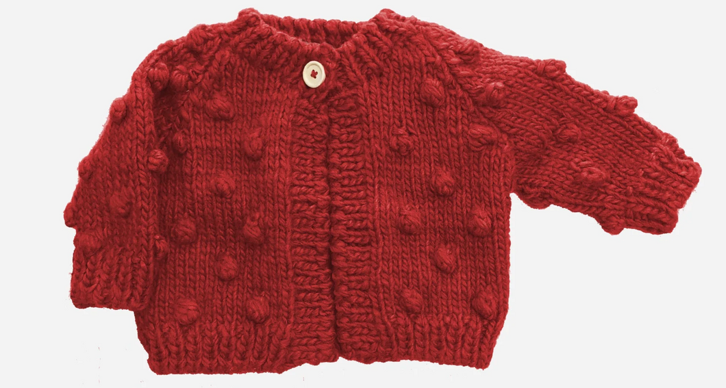 The Blueberry Hill Popcorn Cardigan Red Size 4-6y
