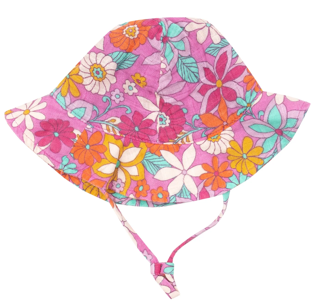 Angel Dear Sunhat Tropical Retro Floral Size 6-12m