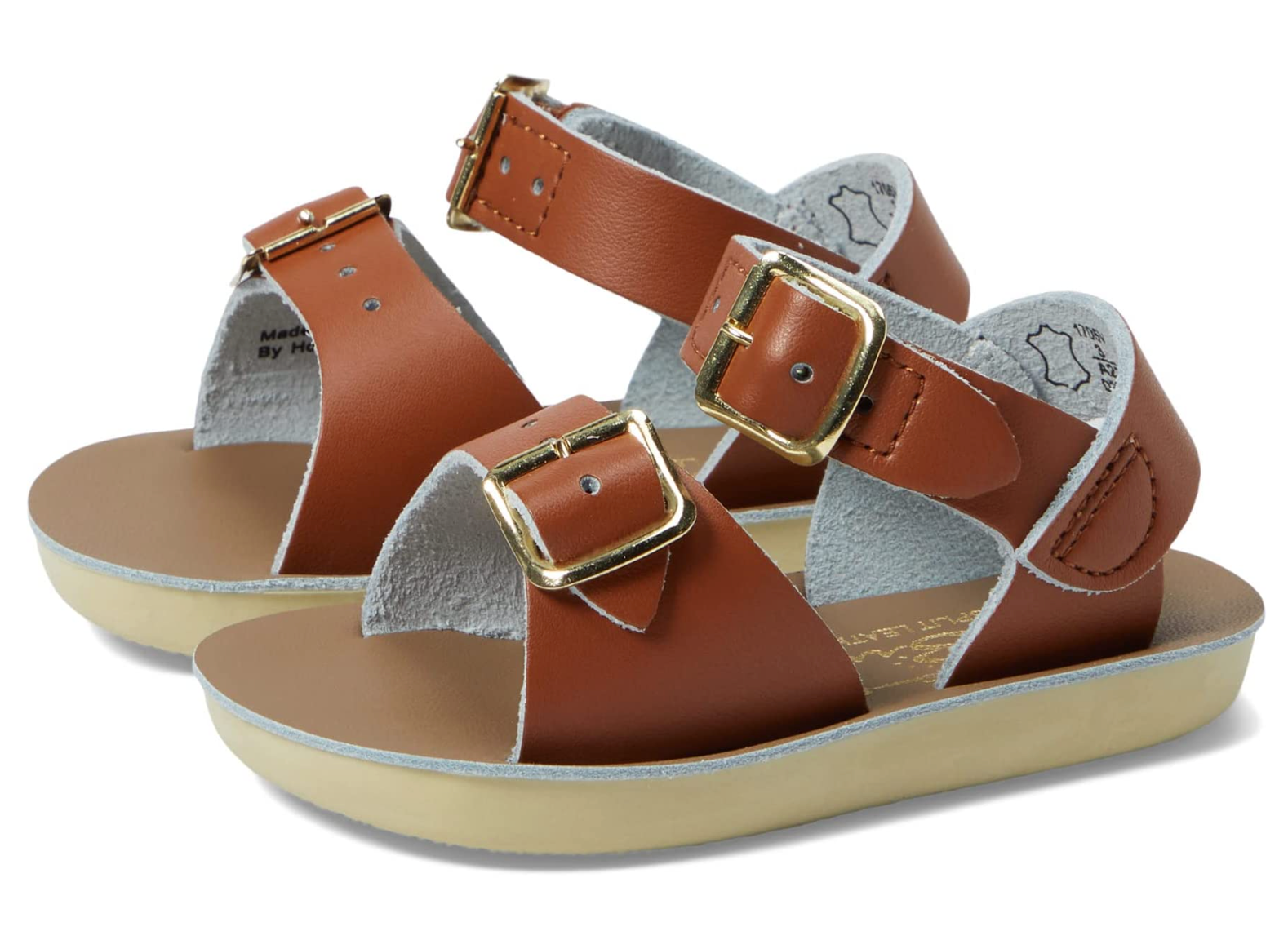 Salt Water Surfer Tan Hook & Loop Size 4 Infant/Toddler – Silver