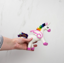 Load image into Gallery viewer, The Winding Road Small Felt Rainbow Unicorn
