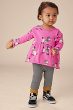 Load image into Gallery viewer, Tea Collection Peplum Top &amp; Pants Baby Set Poodle Promenade Size 9-12m
