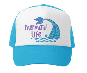 Mermaid Life Trucker Hat Aqua/White Size Big (18m-5yrs)