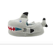 Load image into Gallery viewer, Robeez Black Tip Shark Light-up Slippers
