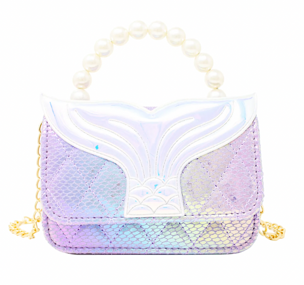Zomi Gems Mermaid Tail Pearl Handle Bag Purple