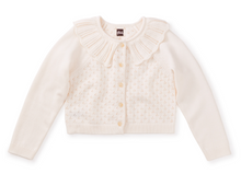 Load image into Gallery viewer, Tea Collection Collared Pointelle Cardigan Chalk
