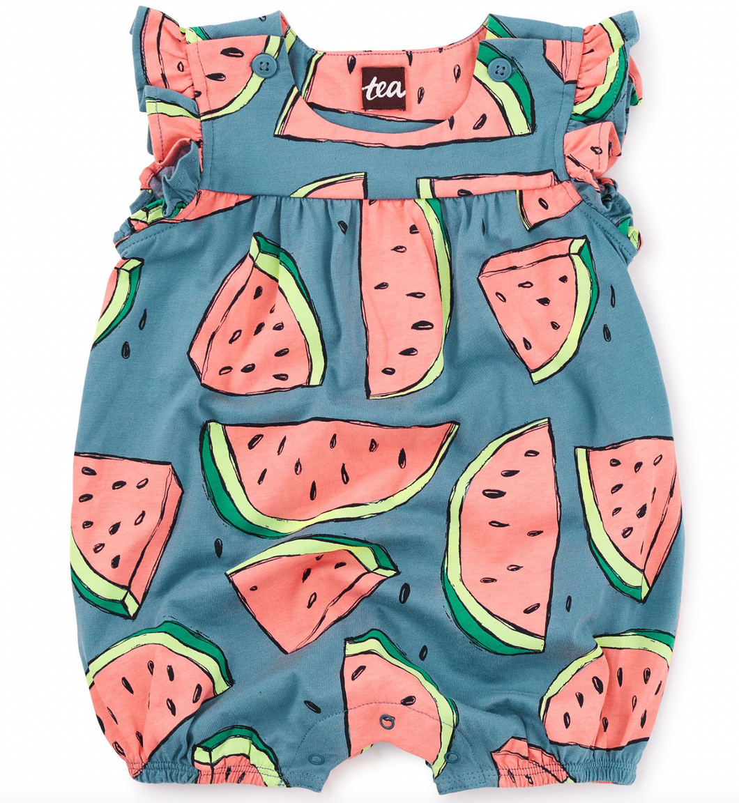 Tea Collection Flutter Baby Romper Watermelons