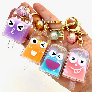 Popsicle Face Emoji Key Charm