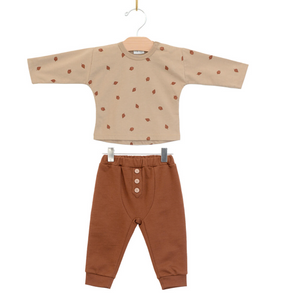 City Mouse Baby Boy Set Combed Jersey Acorn Pecan/Rust Size 3-6m