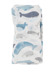 Load image into Gallery viewer, Angel Dear Swaddle Blanket Blue Whales
