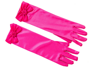 Great Pretenders Princess Gloves with Bow, Hot Pink