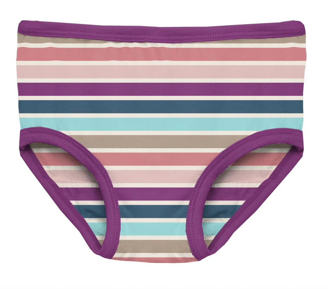 Kickee Pants Love Stripe Girl's Underwear Size S 6-8y – Silver