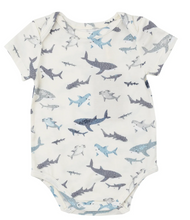 Load image into Gallery viewer, Angel Dear Bodysuit Sharks Size 0-3m
