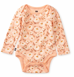 Tea Collection Baby Bodysuit Floral Peach