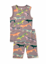 Load image into Gallery viewer, Tea Collection Summer Nights Tank Pajama Set Colorful Iguanas
